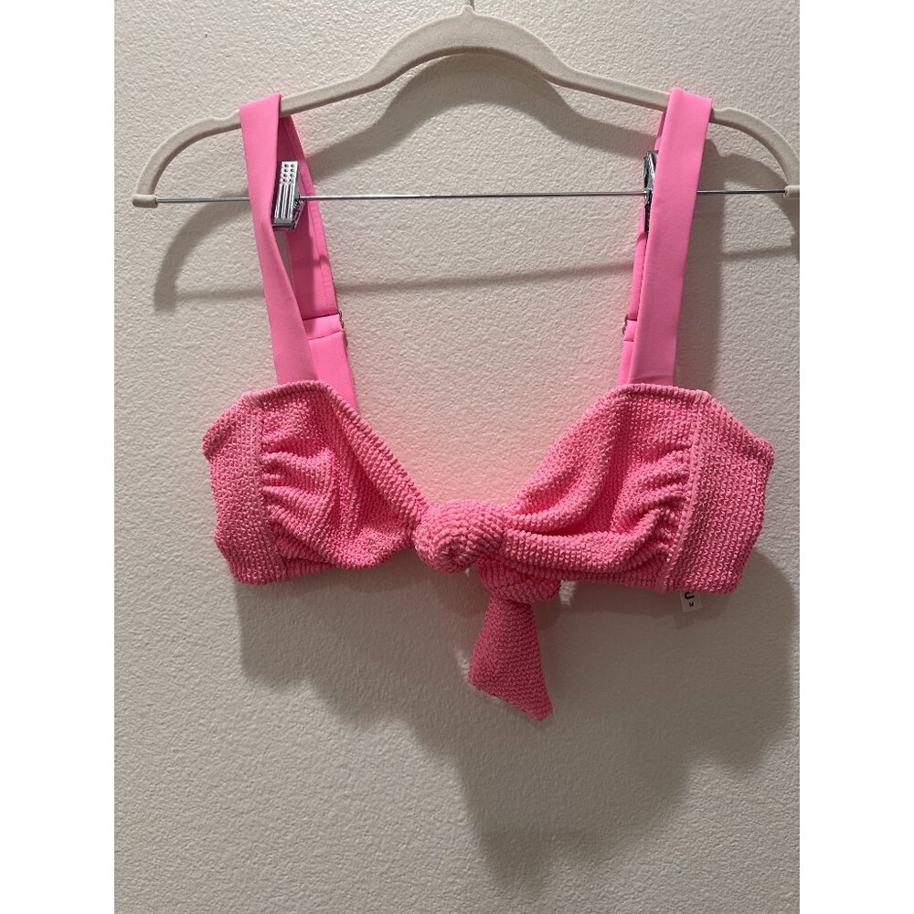 Show Me Your Mumu Women's Aruba Tie Front Bikini Tops in Bubblegum Size Medium